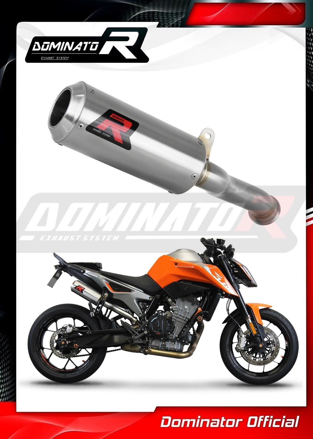 Pot D'échappement Silencieux DOMINATOR GP1 Pour KTM 790 Adventure 2019-2023 - Acier Inoxydable - DB Killer Inclus - 2