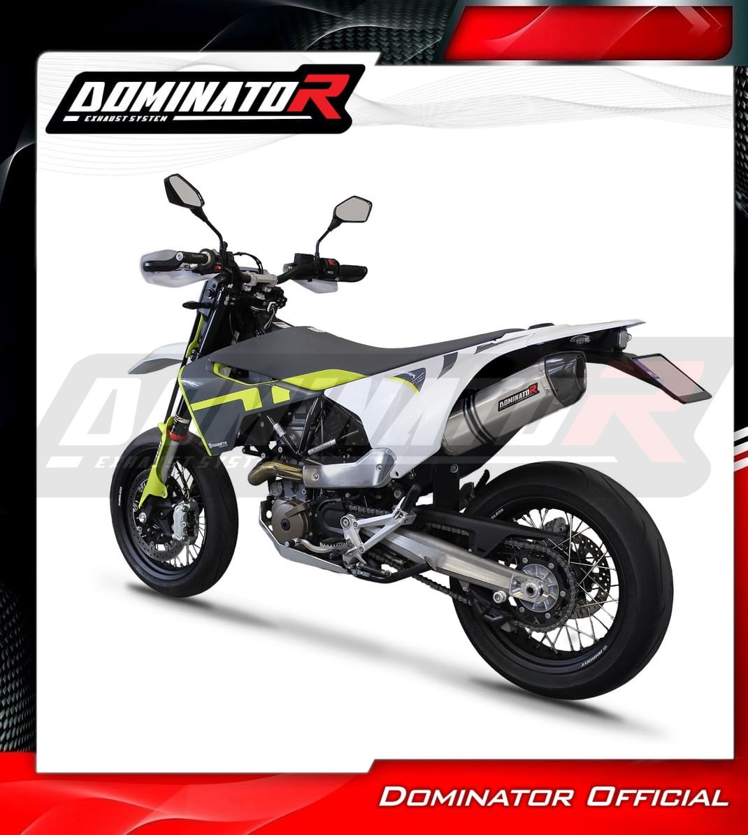 Pot D’échappement Silencieux DOMINATOR Pour Aprilia DORSODURO 900 2017-2020 - Finition Satin/carbone - 4