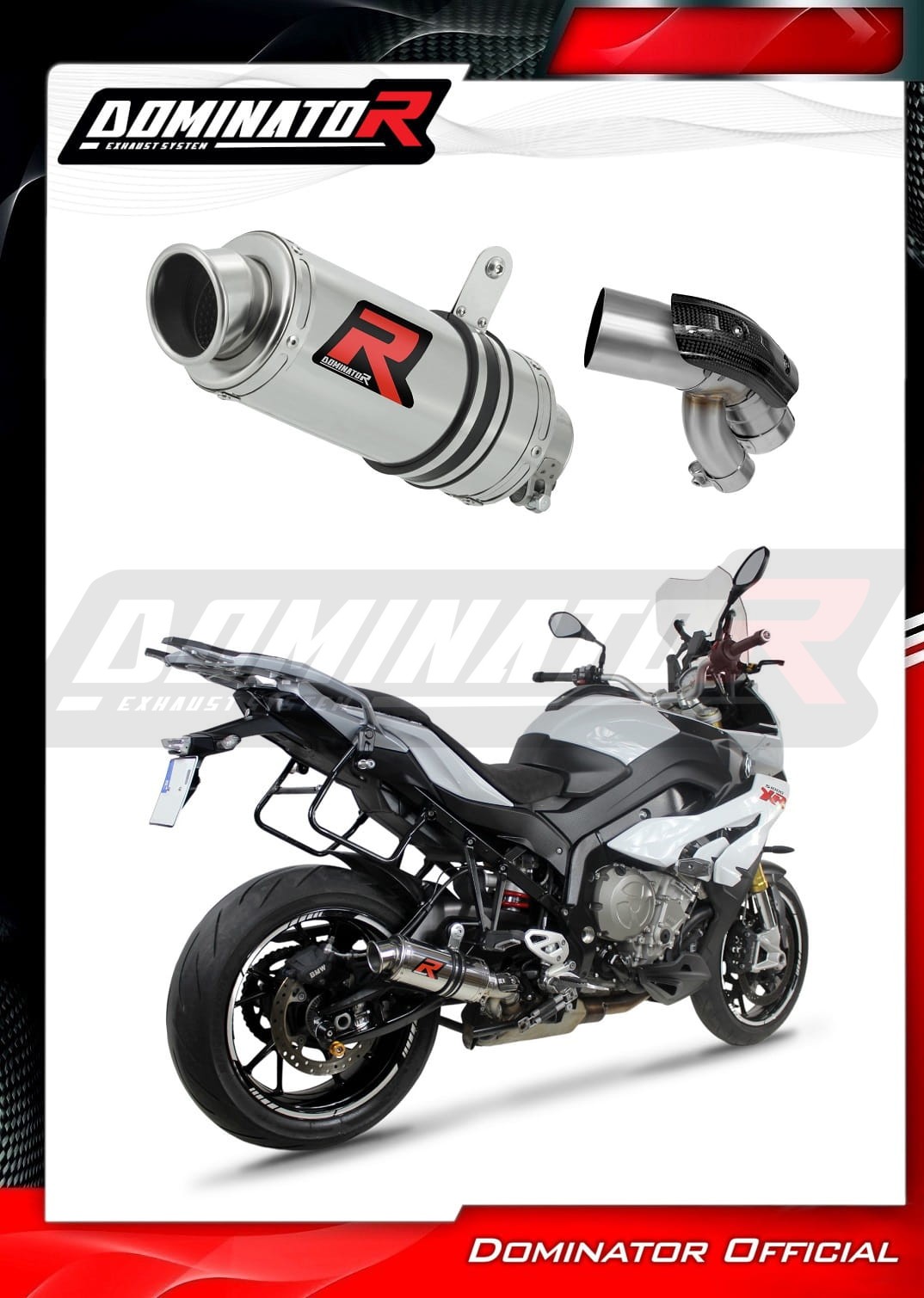 Pot D'échappement Dominator GP1 Noir Pour BMW R1200R 2010-2014 - Silencieux Sport En Aluminium Anodisé - DB Killer Inclus - 3