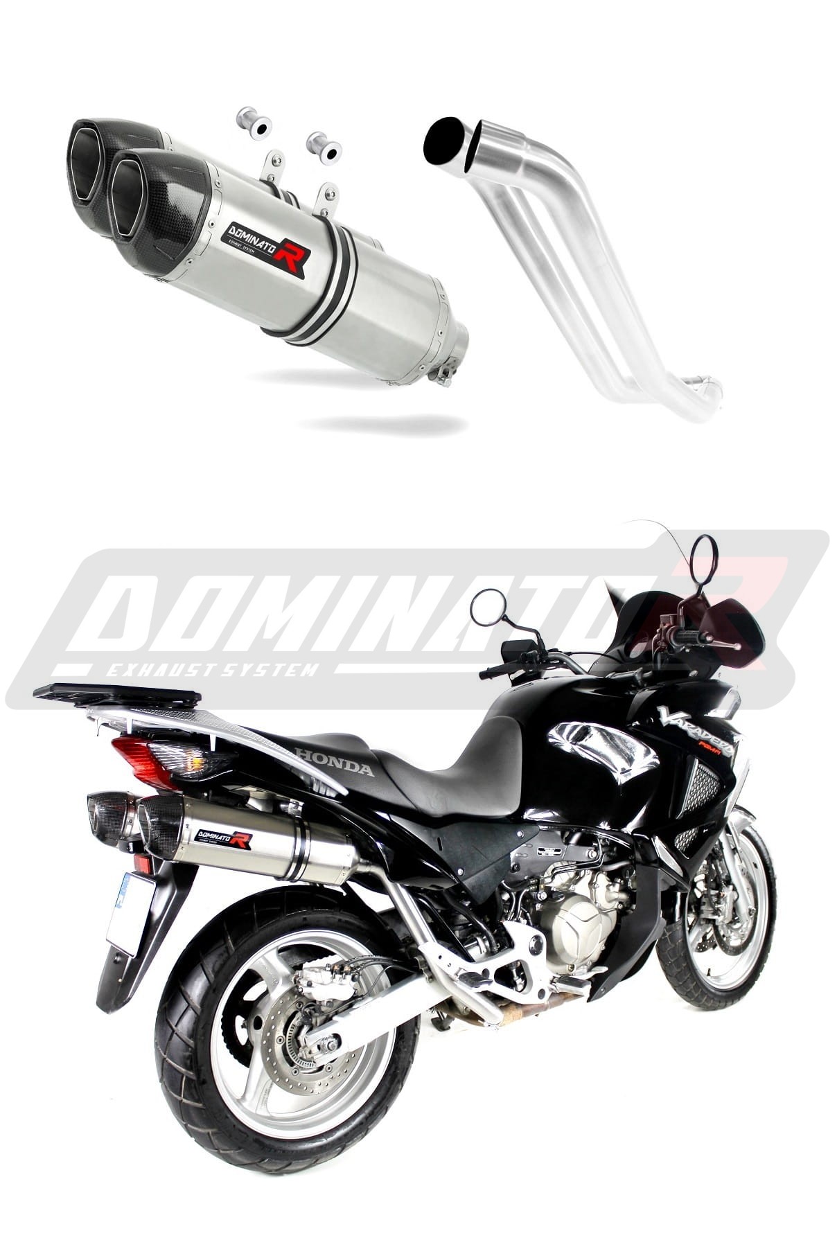 Pot D'échappement DOMINATOR XL 1000 V Varadero - Silencieux Carbone Slip-on, Acier Inox 304 - 1999-2016