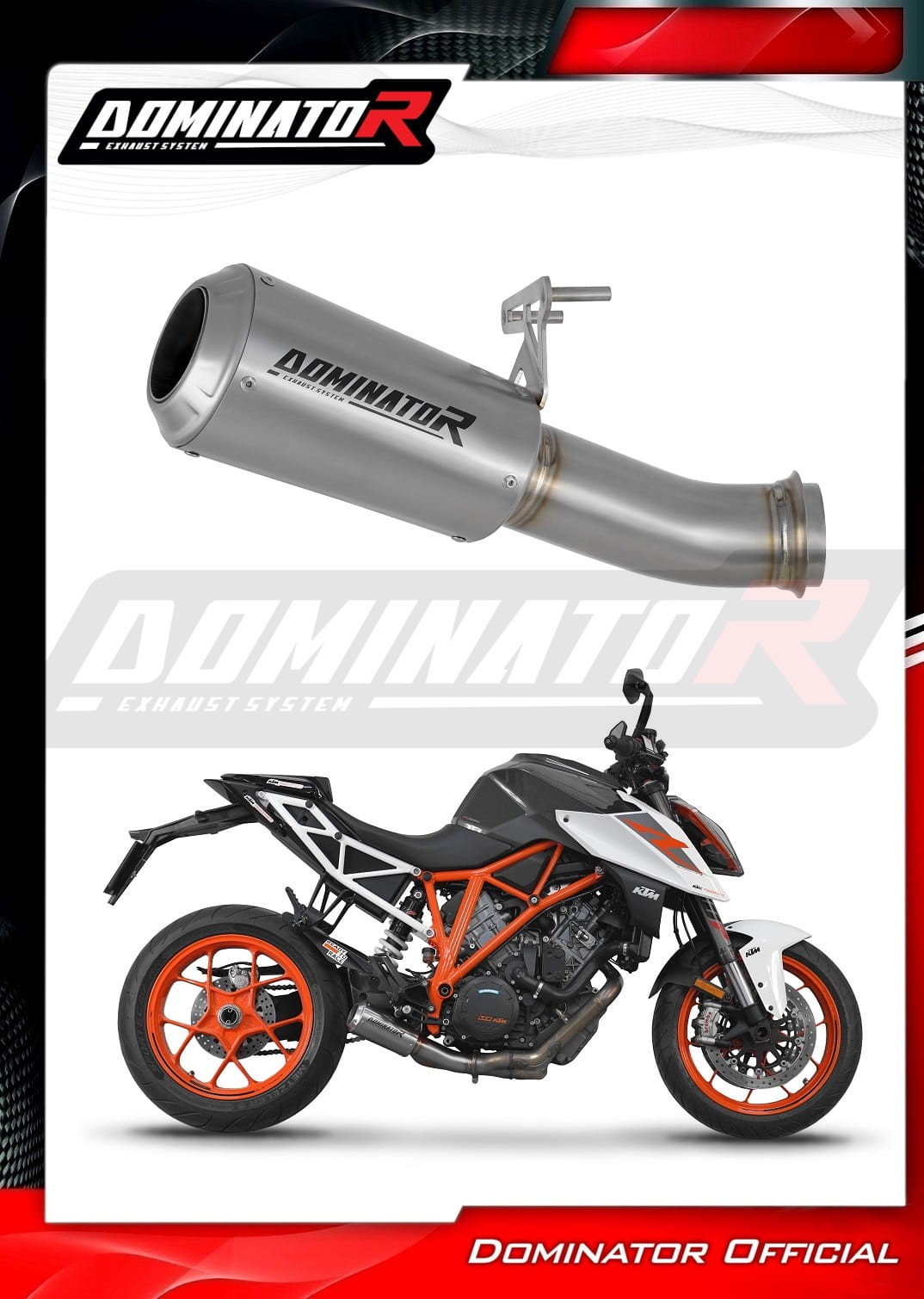 Pot D'échappement Silencieux DOMINATOR Pour KTM 390 Duke 2017-2020 | Acier Inoxydable, Finition Satinée | DB Killer Moyen Inclus - 3