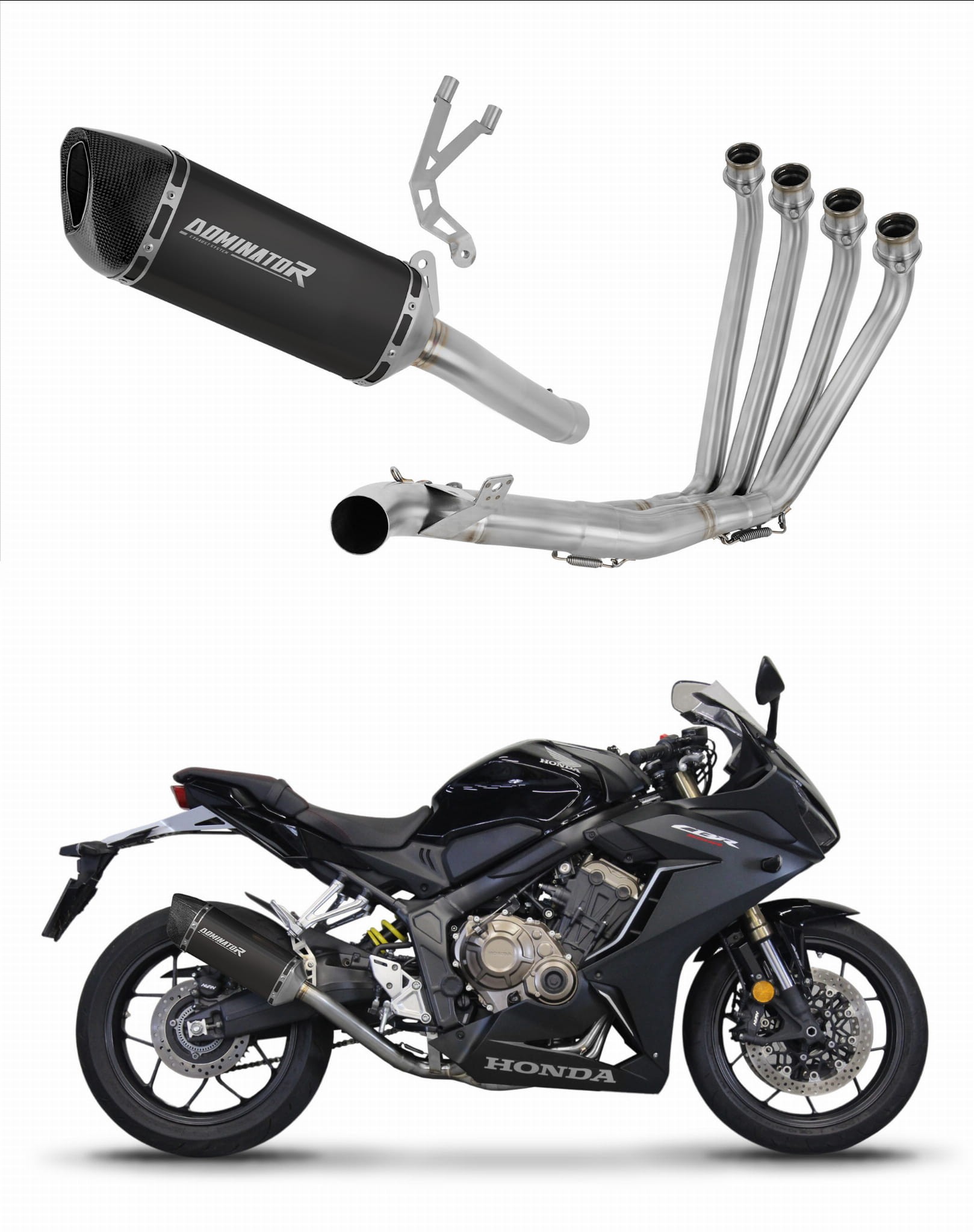 DOMINATOR Ligne Échappement Complète GP Pour YZF R125 2021-2022 - Acier Inox Satiné
