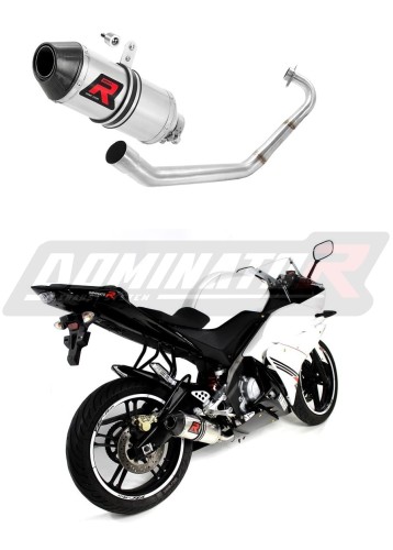 Ligne D'échappement Complète DOMINATOR HP3 Pour Yamaha YZF-R125 2014-2018 - Collecteur Et Silencieux En Inox - Finition Satinée Avec Embout Carbone - 3