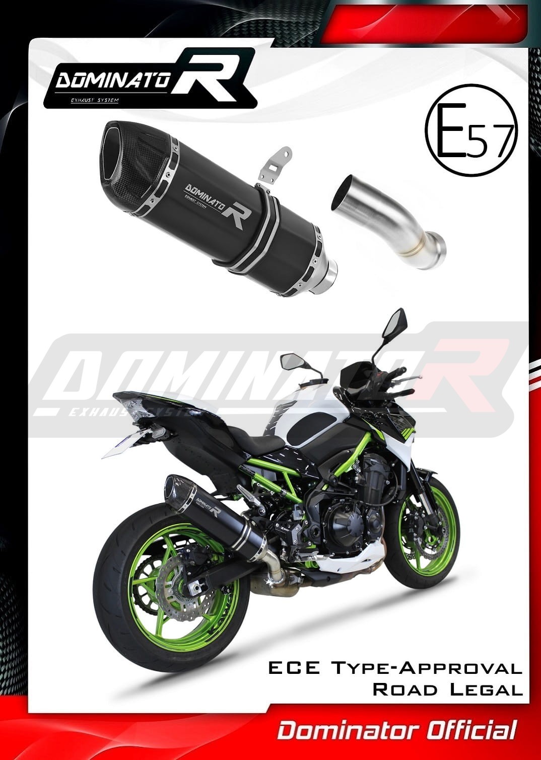 DEWIN Cache Silencieux Échappement Fibre Carbone Moto Z900 2017-2019 - Protection Thermique
