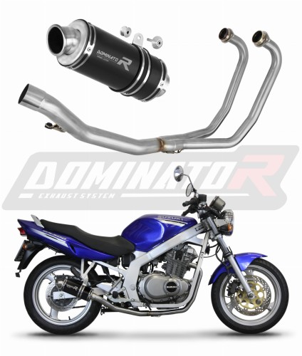 Suzuki GS 500E 1989 - 2009 EXHAUST Collector Manifold Full System Muffler Auspuff Sportauspuff Silencer Echappement Silencieux Scarico Scarichi Escape Wydech Tłumik GP1 BLACK Dominator Exhaust System x