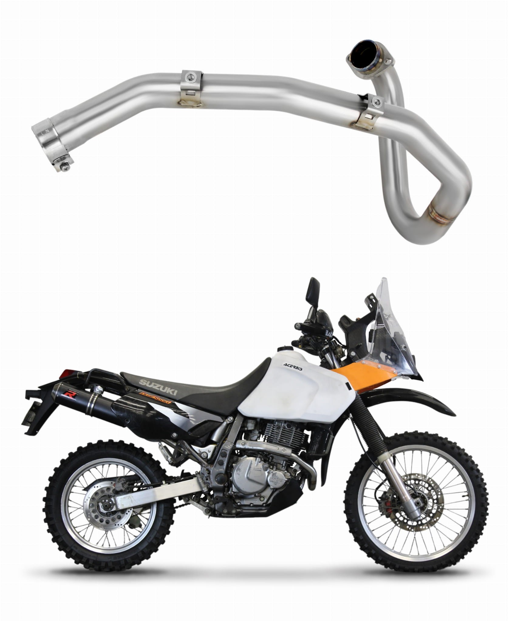 DOMINATOR Collecteur D'Échappement Inox DR 125 SM – Qualité Européenne 5 Ans Garantie