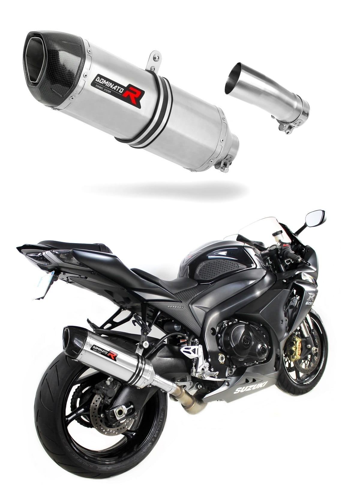 Silencieux D'échappement Complet Pour Suzuki GSXR 1000 2003-2006 - Tuyau Intermediaire, Acier Inox