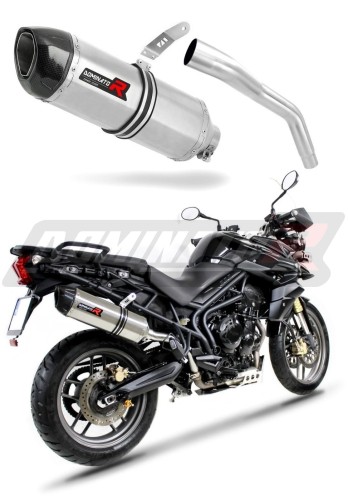 TIGER 800 XC XR XRX XCX XRT XCA EXHAUST Triumph Muffler Auspuff Sportauspuff Silencer Echappement Silencieux Scarico Scarichi Escape Wydech Tłumik Carbon Tip HP1 2015 - 2017 DOMINATOR x