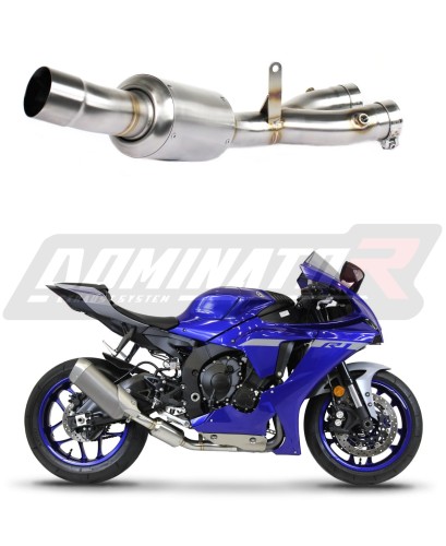 YZF R1 1000 Exhaust Cat Eliminator Catalyst Catalytic Converter Linkpipe Decat Downpipe EX 2015 - 2017 DOMINATOR  x
