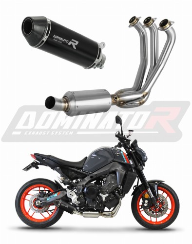 Yamaha MT 09 2021 - 2022 Full  Exhaust System EX Muffler Auspuff Sportauspuff Silencer Echappement Silencieux Scarico Scarichi Escape Collector Manifold Wydech Tłumik  HP3 BLACK Low Level  DOMINATOR EXHAUST SYSTEM x