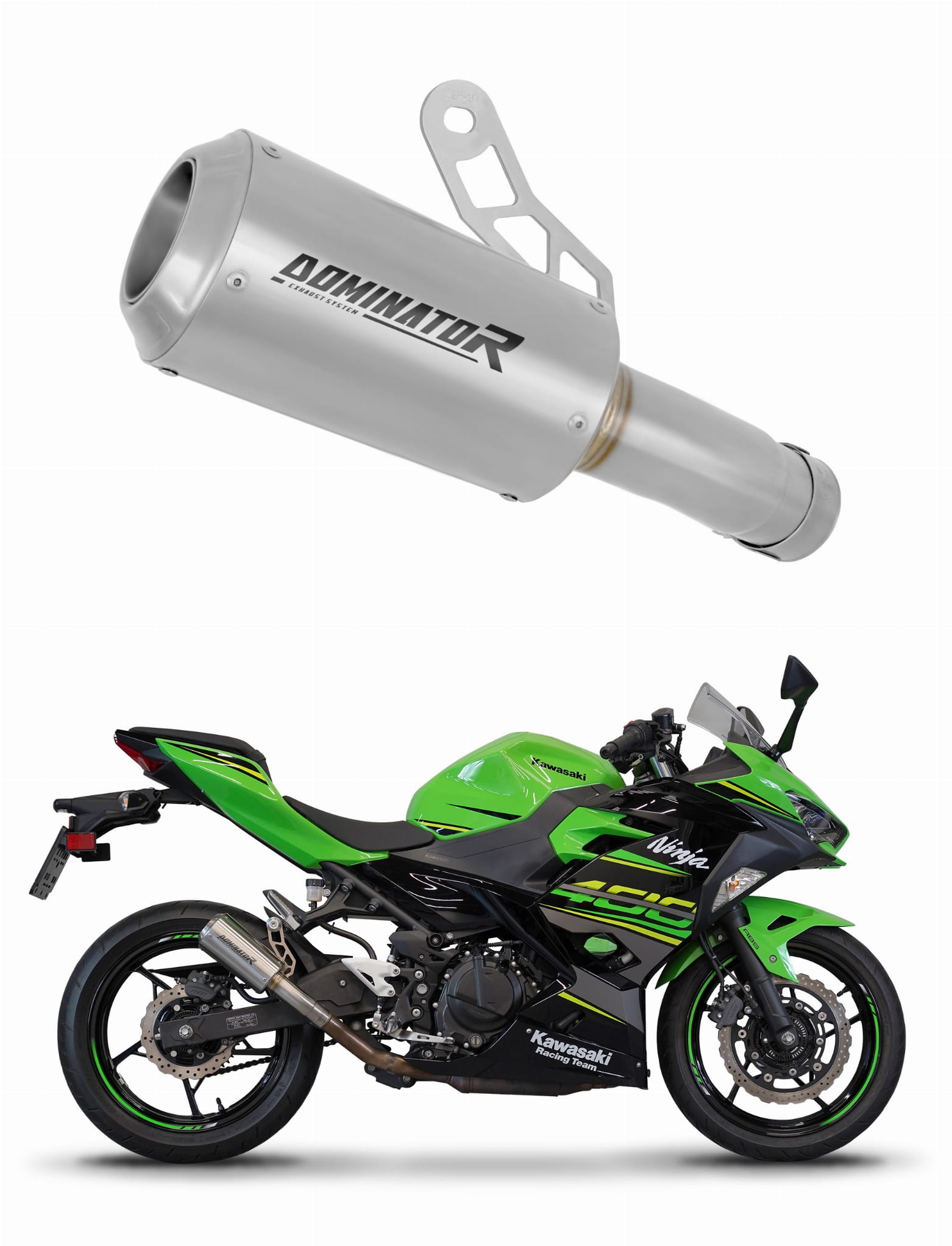 Silencieux échappement Inox Pour Kawasaki Ninja 400 - Longueurs 340/440/540 Mm, Avec DB Killer
