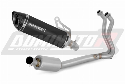 kompletny układ wydechowy z tłumikiem DOMINATOR Full System HP8 CZARNY pasujący do motocykla Kawasaki Z400 2018 - 2023