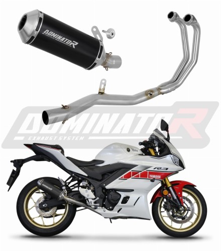 complete exhaust system with muffler DOMINATOR Full System OV G2 BLACK fits to Yamaha YZFR3 2019  2024 2