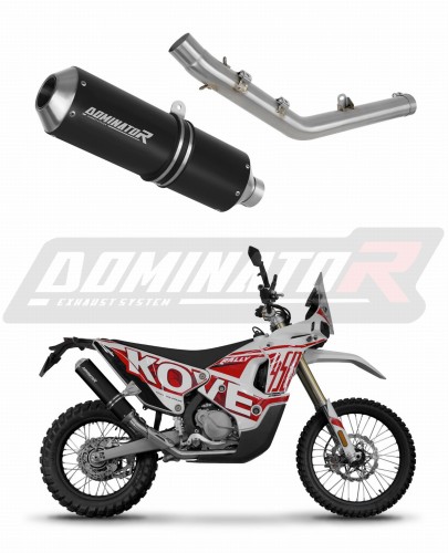 Kove 450 RALLY 2023 - 2025 EXHAUST Muffler Auspuff Sportauspuff Silencer Echappement Silencieux Scarico Scarichi Escape Wydech Tłumik MX BLACK  Dominator Exhaust System x