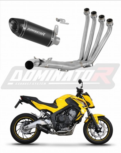 Honda CB 650F 2014 - 2018 Full  Exhaust System Muffler Auspuff Sportauspuff Silencer Echappement Silencieux Scarico Scarichi Escape Collector Manifold Wydech Tłumik HP8 BLACK DOMINATOR EXHAUST SYSTEM x