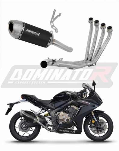 Honda CBR 650 R 2019 - 2023 Collector Manifold Full Exhaust System Muffler Auspuff Sportauspuff Silencer Echappement Silencieux Scarico Scarichi Escape Wydech Tłumik S6 BLACK Dominator Exhaust System x