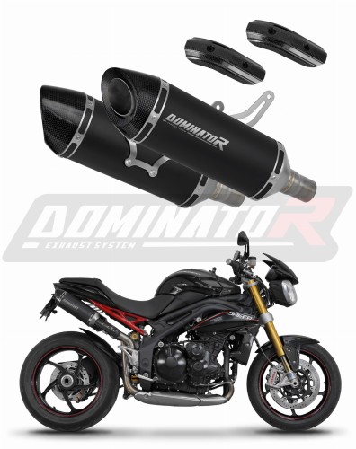 échappement silencieux DOMINATOR HP8 noir compatible avec la moto Triumph Speed Triple 1050 2011  2016