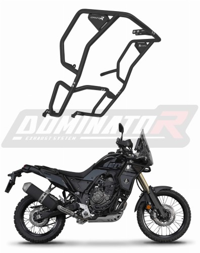 Parecarters en acier inoxydable noir DOMINATOR  compatible avec la moto Yamaha Tenere 700 2019  2020