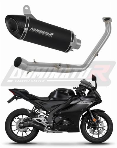 kompletny układ wydechowy z tłumikiem DOMINATOR Full System HP8 CZARNY pasujący do motocykla Yamaha YZF R125 2024 - 2025