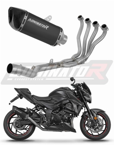 complete exhaust system with muffler DOMINATOR Full System HP6 BLACK fits to Suzuki GSXS 750 2017  2020