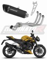 Triumph Street Triple 765 S R RS 2023 2024 Full System Motorcycle Muffler Auspuff Sportauspuff Silencer Echappement Silencieux Scarico Scarichi Escape Wydech Tłumik HP6 Black Noir Negro Nero Dominator Exhaust System x