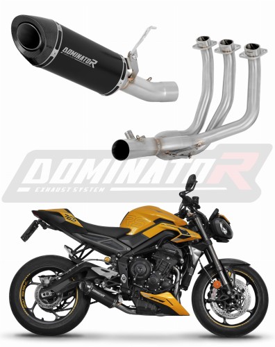 Triumph Street Triple 765 RS 2024 2025 Full System Motorcycle Muffler Auspuff Sportauspuff Silencer Echappement Silencieux Scarico Scarichi Escape Wydech Tłumik HP8 Black Noir Negro Nero Dominator Exhaust System x