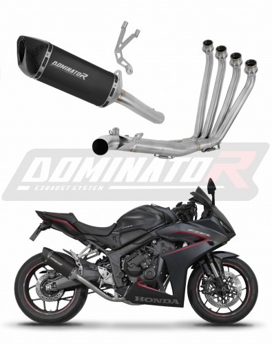 Honda CBR 650 R / E-Clutch 2024 - 2025 Collector Manifold Full Exhaust System Muffler Auspuff Sportauspuff Silencer Echappement Silencieux Scarico Scarichi Escape Wydech Tłumik HP6 BLACK Dominator Exhaust System