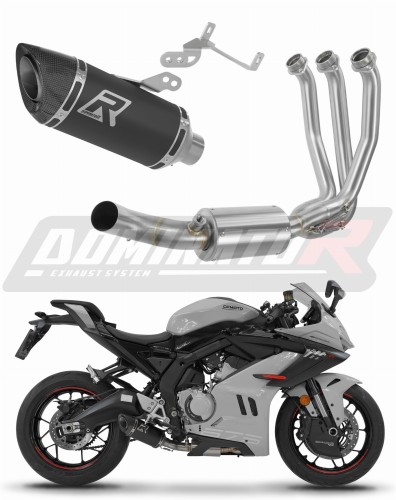 kompletny układ wydechowy z tłumikiem DOMINATOR Full System HP8 CZARNY pasujący do motocykla CF MOTO 675 SR-R 2024 - 2026