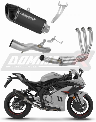 complete exhaust system with muffler DOMINATOR Full System HP6 BLACK fits to CF MOTO 675 SRR 2024  2026