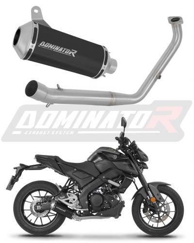 kompletny układ wydechowy z tłumikiem DOMINATOR Full System OV G2 CZARNY pasujący do motocykla Yamaha MT 125 2021 - 2024