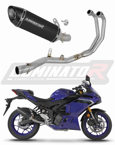 kompletny układ wydechowy z tłumikiem DOMINATOR Full System HP8 CZARNY pasujący do motocykla Yamaha YZF-R3 2025 - 2026