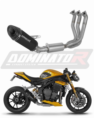 kompletny układ wydechowy z tłumikiem DOMINATOR Full System HP8 CZARNY pasujący do motocykla Triumph Speed Triple 1200 RS / RR 2021 - 2024