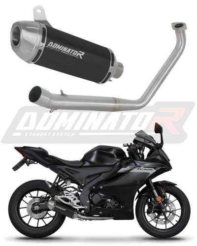 kompletny układ wydechowy z tłumikiem DOMINATOR Full System S3 CZARNY pasujący do motocykla Yamaha YZF R125 2019 - 2020