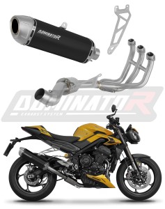 Triumph STREET TRIPLE 765 S / R / RS 2023 - 2024 Ligne complète d'échappement Collecteur Silencieux S6 NOIR + dB killer