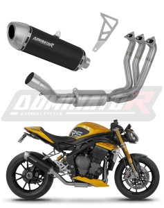 Triumph Speed Triple 1200 RS / RR 2021 - 2024 Ligne complète d'échappement Collecteur Silencieux S6 NOIR + dB killer