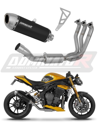 kompletny układ wydechowy z tłumikiem DOMINATOR Full System S6 CZARNY pasujący do motocykla Triumph Speed Triple 1200 RS / RR 2021 - 2024